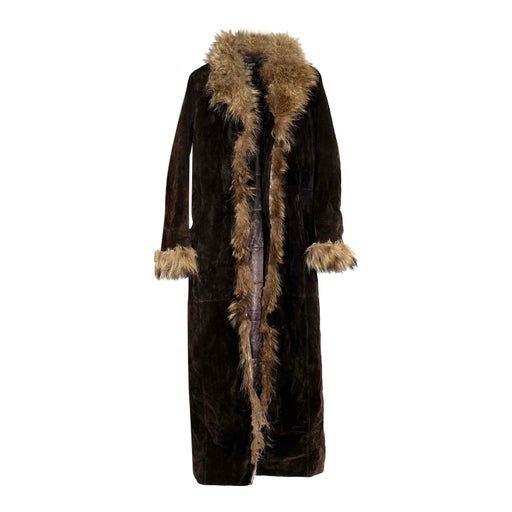Leather and fur coat