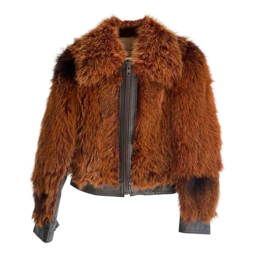 Leather and fur jacket