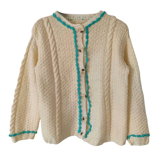 Cable-knit wool cardigan