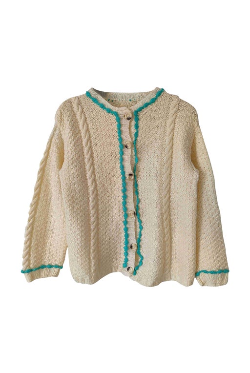 Cable-knit wool cardigan