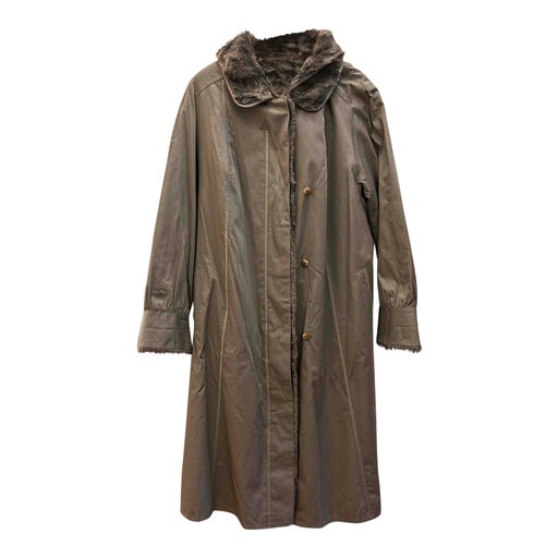 fur collar trench coat