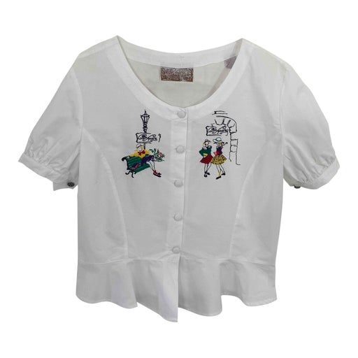 Top boutonné en coton 