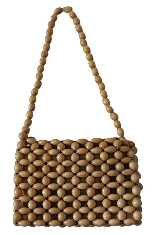 Mini wooden bead bag