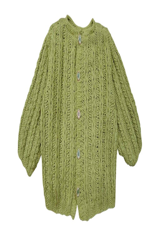 Cable-knit wool cardigan