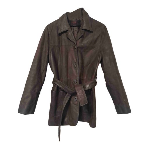 Leather safari jacket