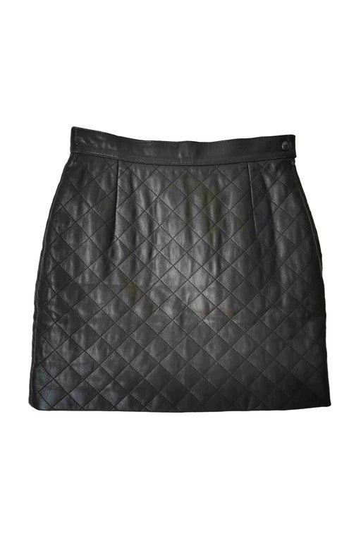 Quilted leather mini skirt