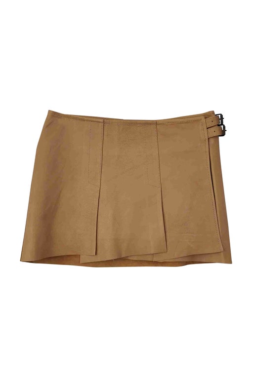 Mini leather wrap skirt