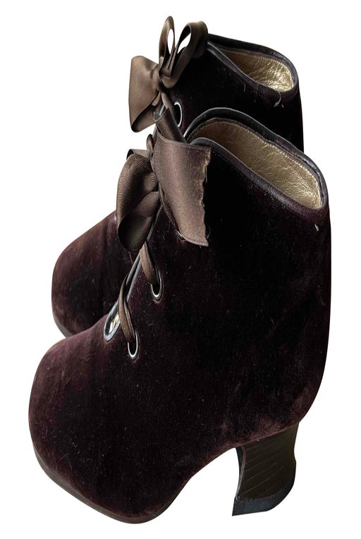 Yves Saint Laurent velvet ankle boots