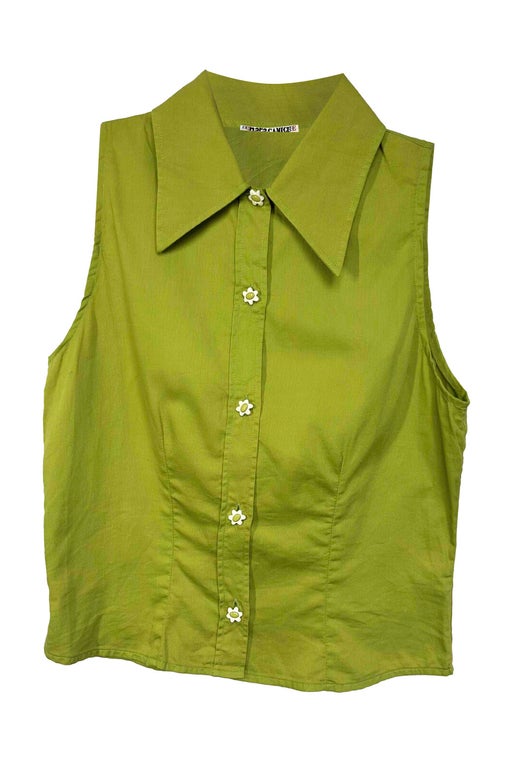 Sleeveless cotton shirt