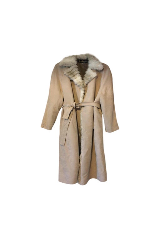 Fur-lined trench coat