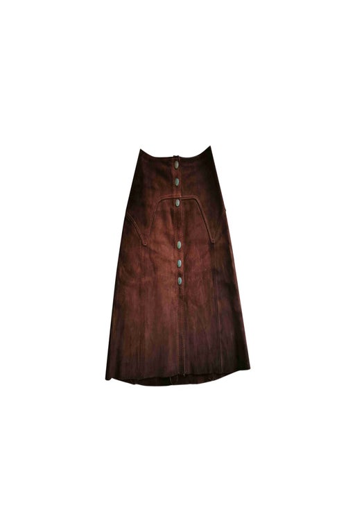 Suede trapeze skirt