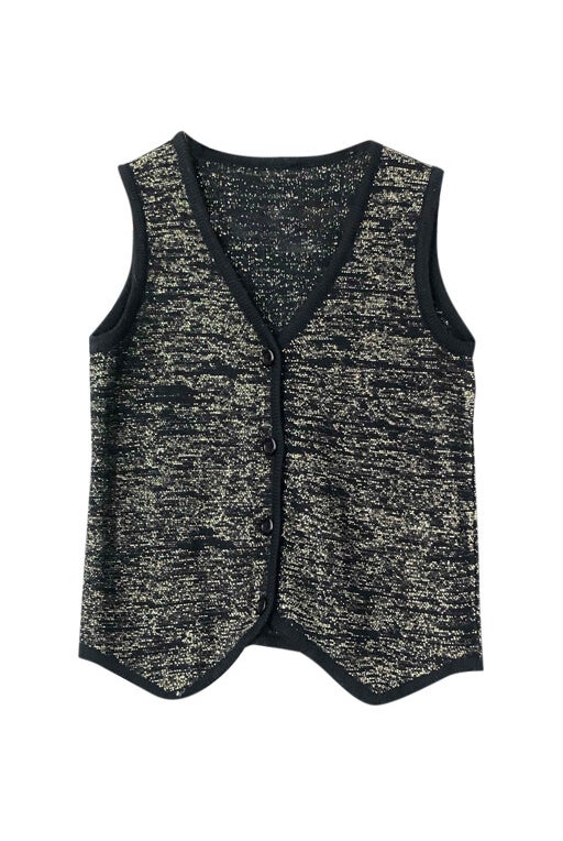 Wool and lurex vest