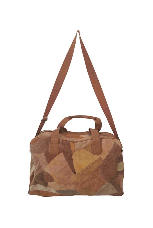 Leather patchwork tote bag