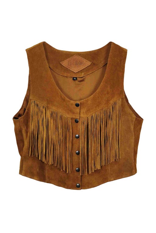 Fringed leather vest