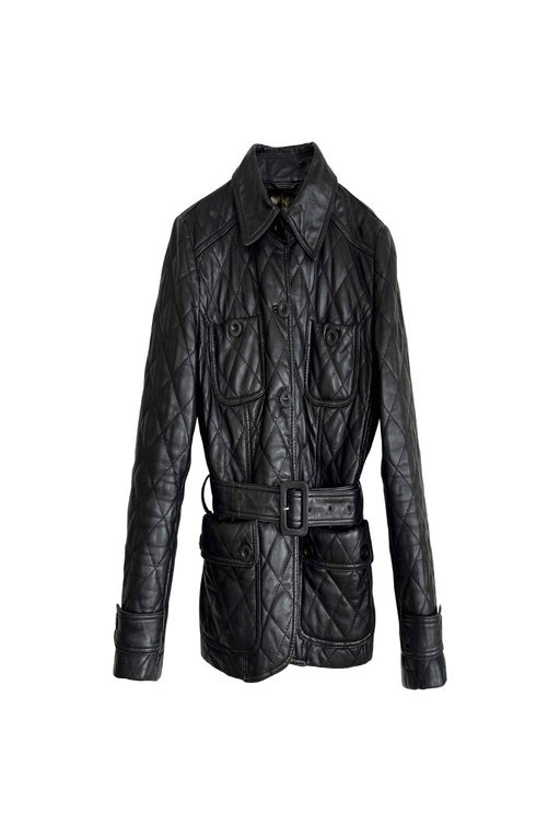 Quilted leather safari jacket