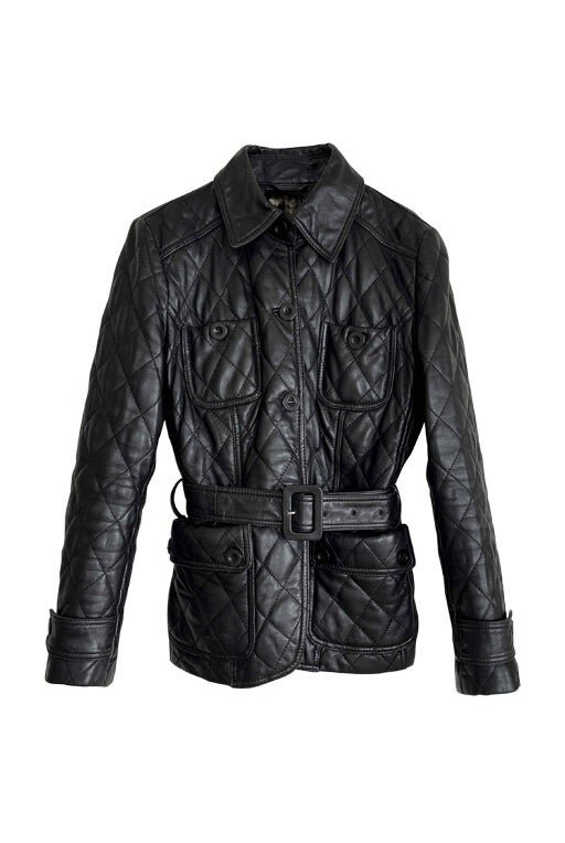 Quilted leather safari jacket