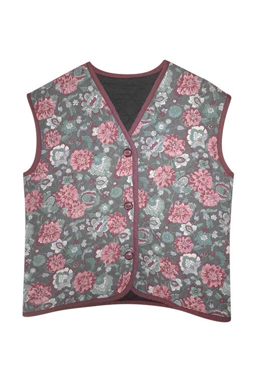 Reversible quilted cotton vest