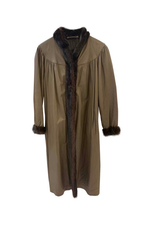 Manteau en cuir Yves Saint Laurent