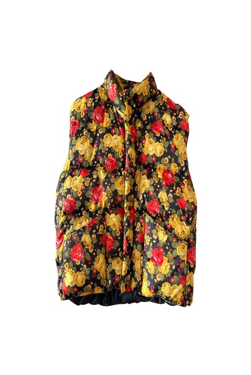 Floral sleeveless down jacket