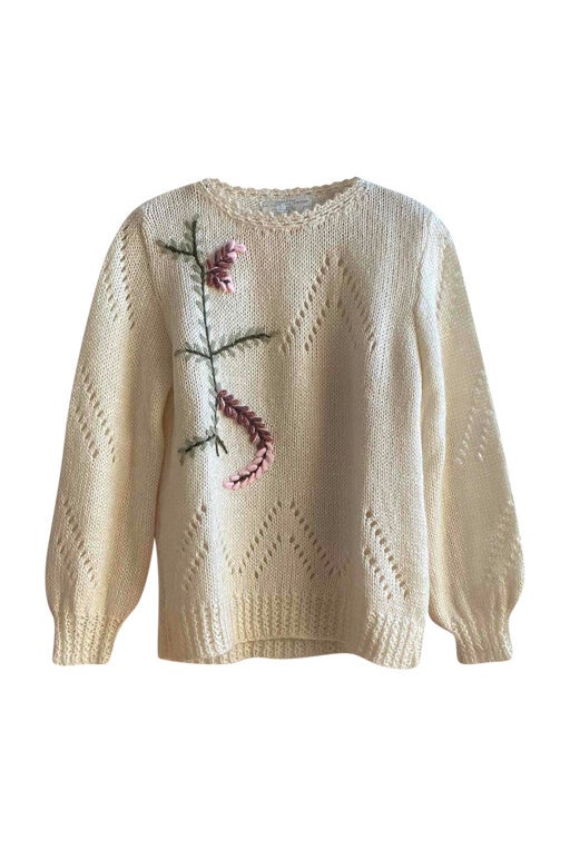 Embroidered knit sweater
