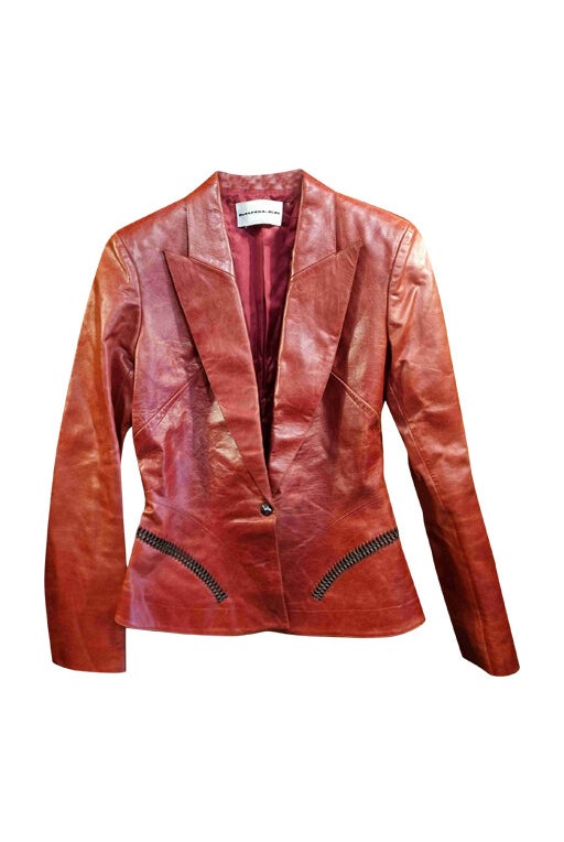 Mugler leather blazer