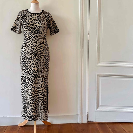 Leopard wool dress 