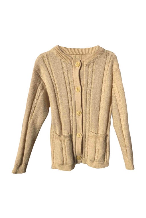 Cable-knit wool cardigan 