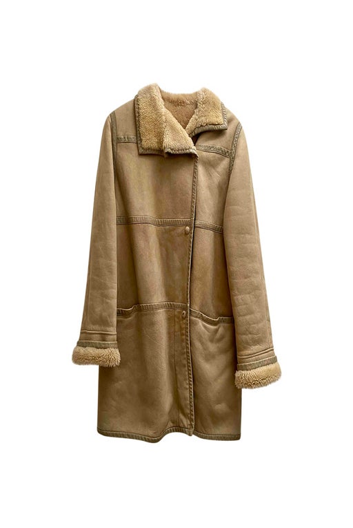 Manteau en peau lainée Courrèges