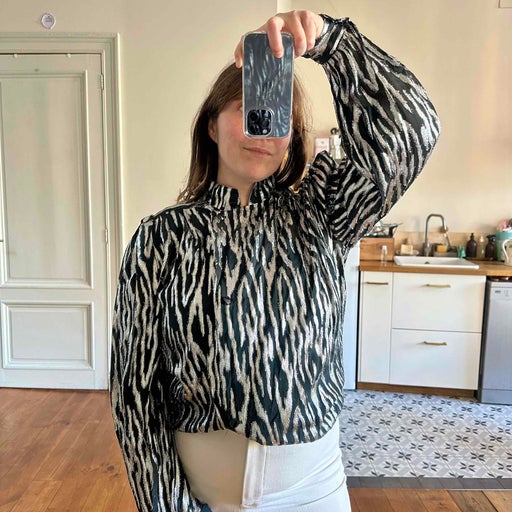 Zebra lurex blouse