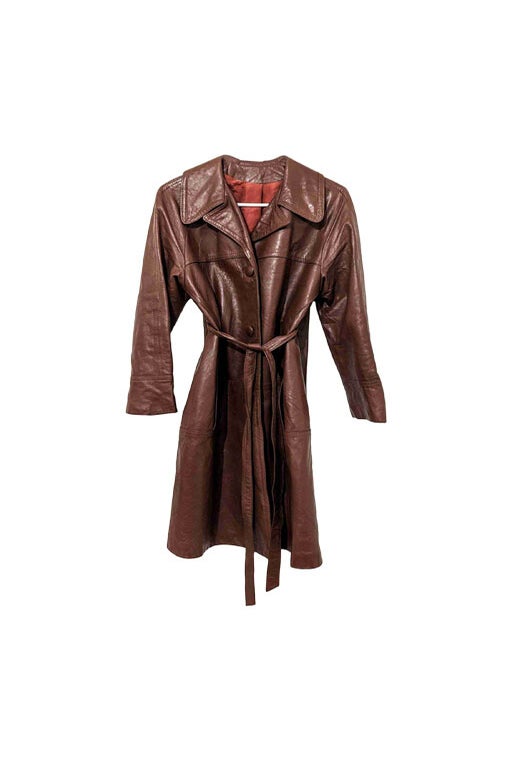 Leather trench coat