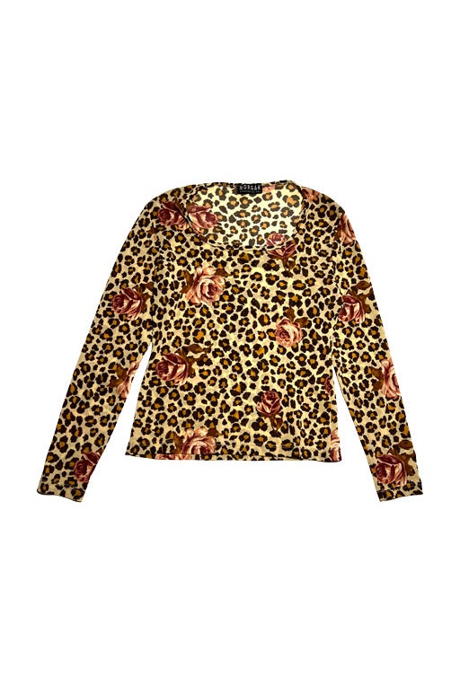 Leopard floral top 