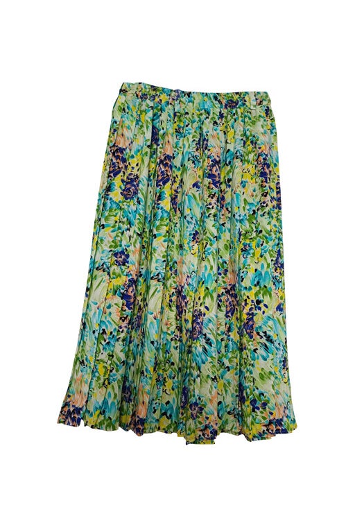 Pleated floral skirt 