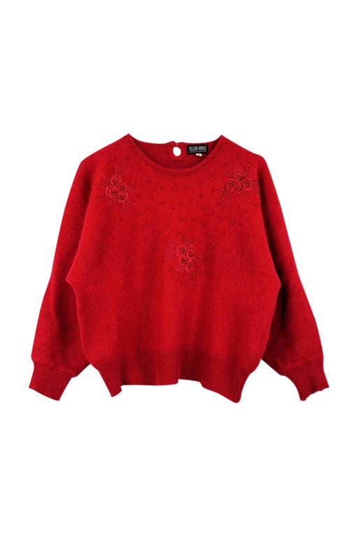 Embroidered knit sweater