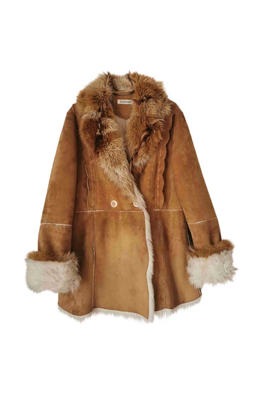 Manteau en peau lainée Balmain 