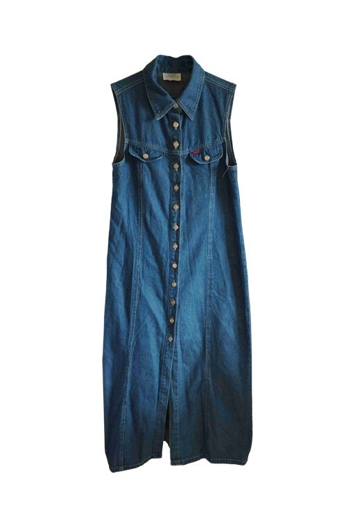 Buttoned denim dress 