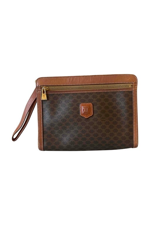 Céline CELINE Macadam Canvas Coin Purse Clutch Bag PVC Leather 2Set Brown  Auth kk159 ref.843228 - Joli Closet