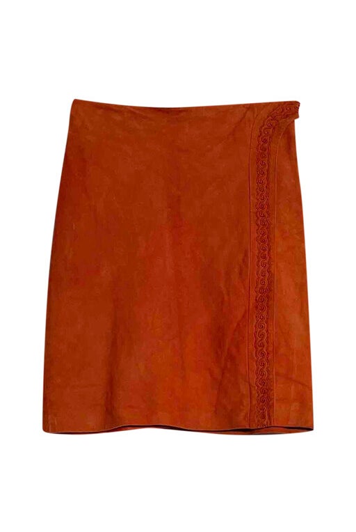 Leather wrap skirt