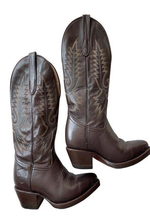 Leather cowboy boots 