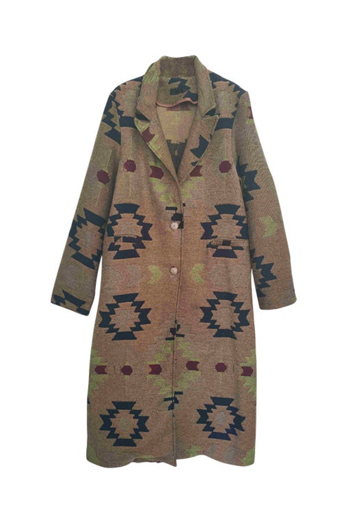 Printed trench coat