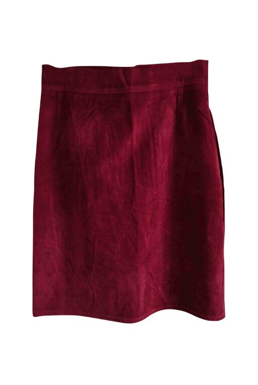 Suede mini skirt