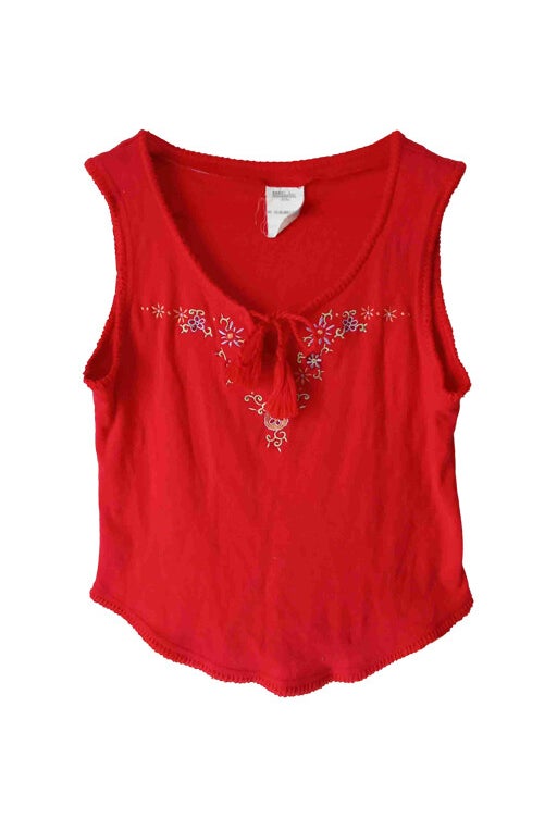 Embroidered cotton camisole