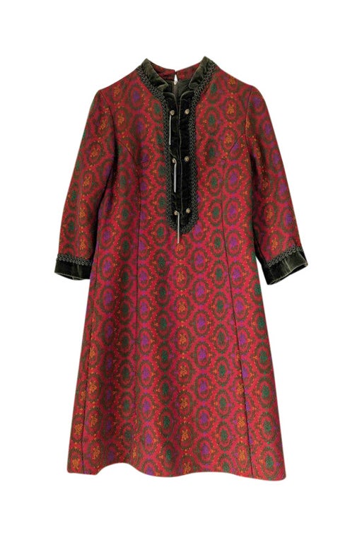 Embroidered wool dress