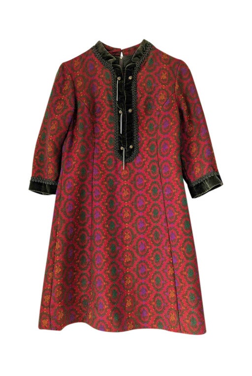 Embroidered wool dress