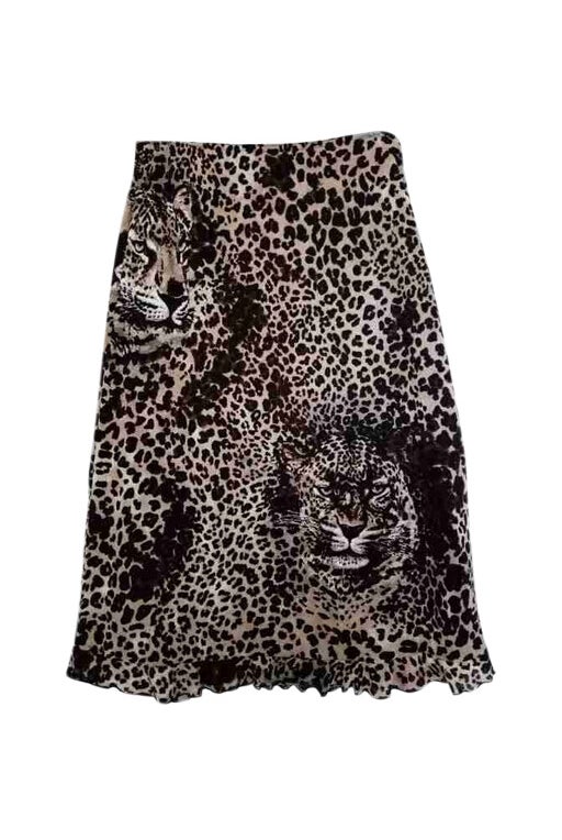 Leopard skirt with ruffle