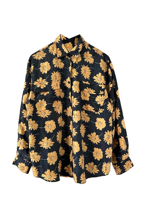 Floral silk blouse