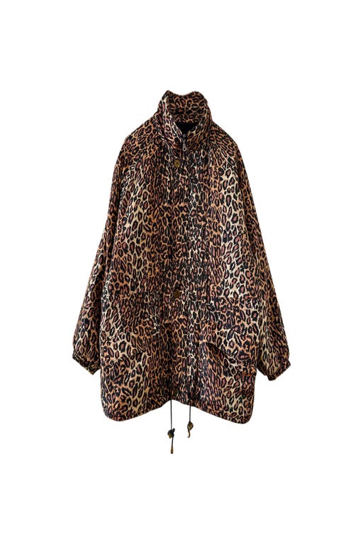 Leopard silk down jacket 