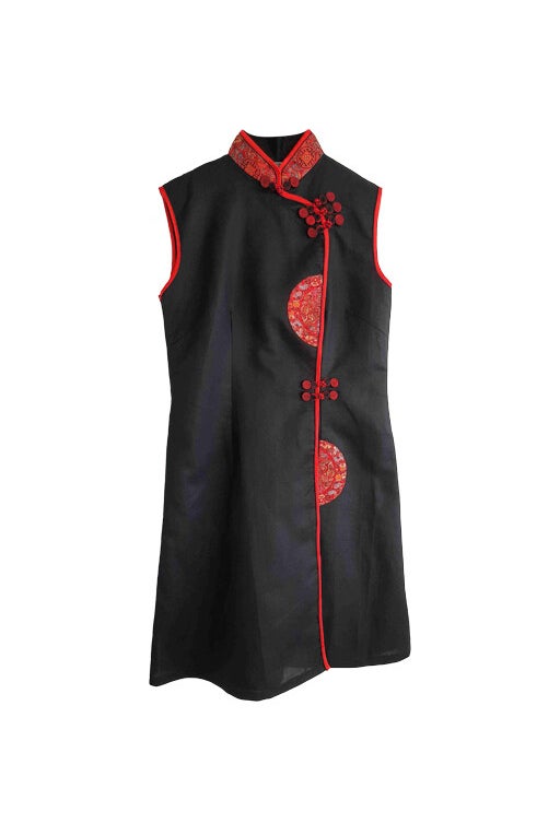 Robe Qipao en lin et coton 