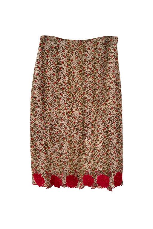 Leopard floral skirt 
