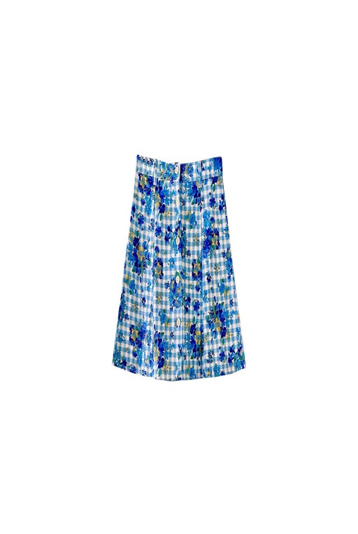 Floral gingham mini skirt 