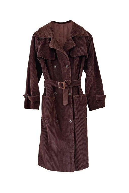 Corduroy trench coat 